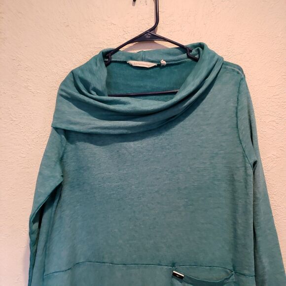Soft Surroundings Evening Stroll Cowl Neck Pullover Asymmetrical Sweater SZ L - Picture 3 of 12